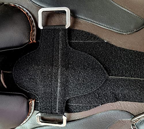 Foto von A&M Reitsport Baumloser Dressur Sattel LEEDS aus Rindsleder Braun/Schwarz Mit Klettkissen NEU, Größe:16 Zoll