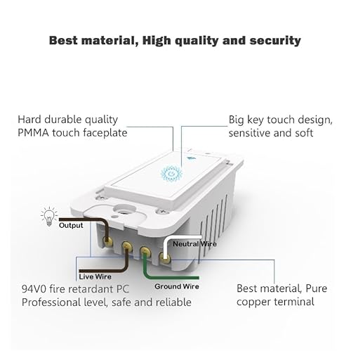 Miniatura 8 de Nexete Smart Wi-Fi interruptor de pared compatible con Alexa Google Assistant e IFTTT, control remoto, función de sincronización no requiere puerto.