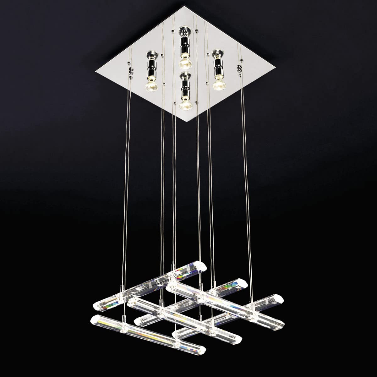 Netlighting Diamond 16 Light Pendant Ceiling Light Grey GU10 + G4