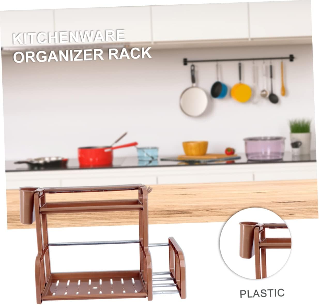 1set Double-layer Kitchen Seasoning Storage Rack Space-saving Organizer for Utensils Cutlery and Spices Practical and Stylish Kitchen Tool for Home Cooking