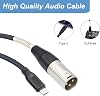Cable USB C a XLR, salida de smartphone/laptop a XLR macho para amplificador, bocina, consola mezcladora, etc. 3.3 pies 5
