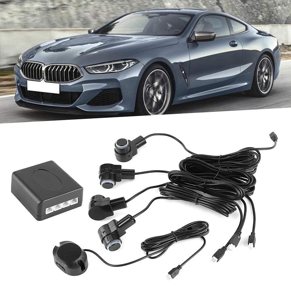 Qiilu Sensori Parcheggio Auto 65dB Kit 4 Sensori Retromarcia con Allarme Assistenza Parcheggio