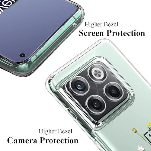 Miniatura 10 de Unov Funda compatible con OnePlus 10 Pro 5G transparente con diseño de TPU suave absorción de golpes, diseño delgado en relieve, funda protectora