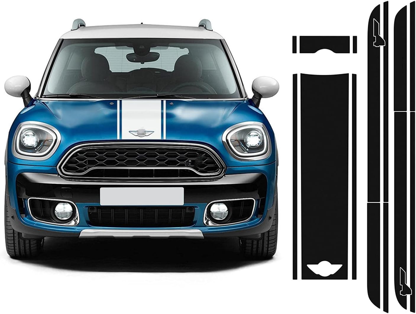 Car Side Skirt Stickers Stripe Decal Decals, for BMW Mini Cooper S Countryman F60 All4 Car Hood Trunk Bonnet Rear Side Skirt Stripe Stickers