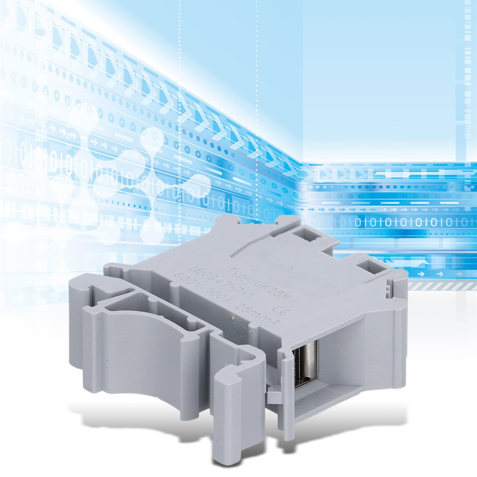 Morsettiera per guida, Morsettiera per guida DIN Buona conduttività Universale 25mm² 800V UK-25N Professionale per connessione elettrica per tecnici