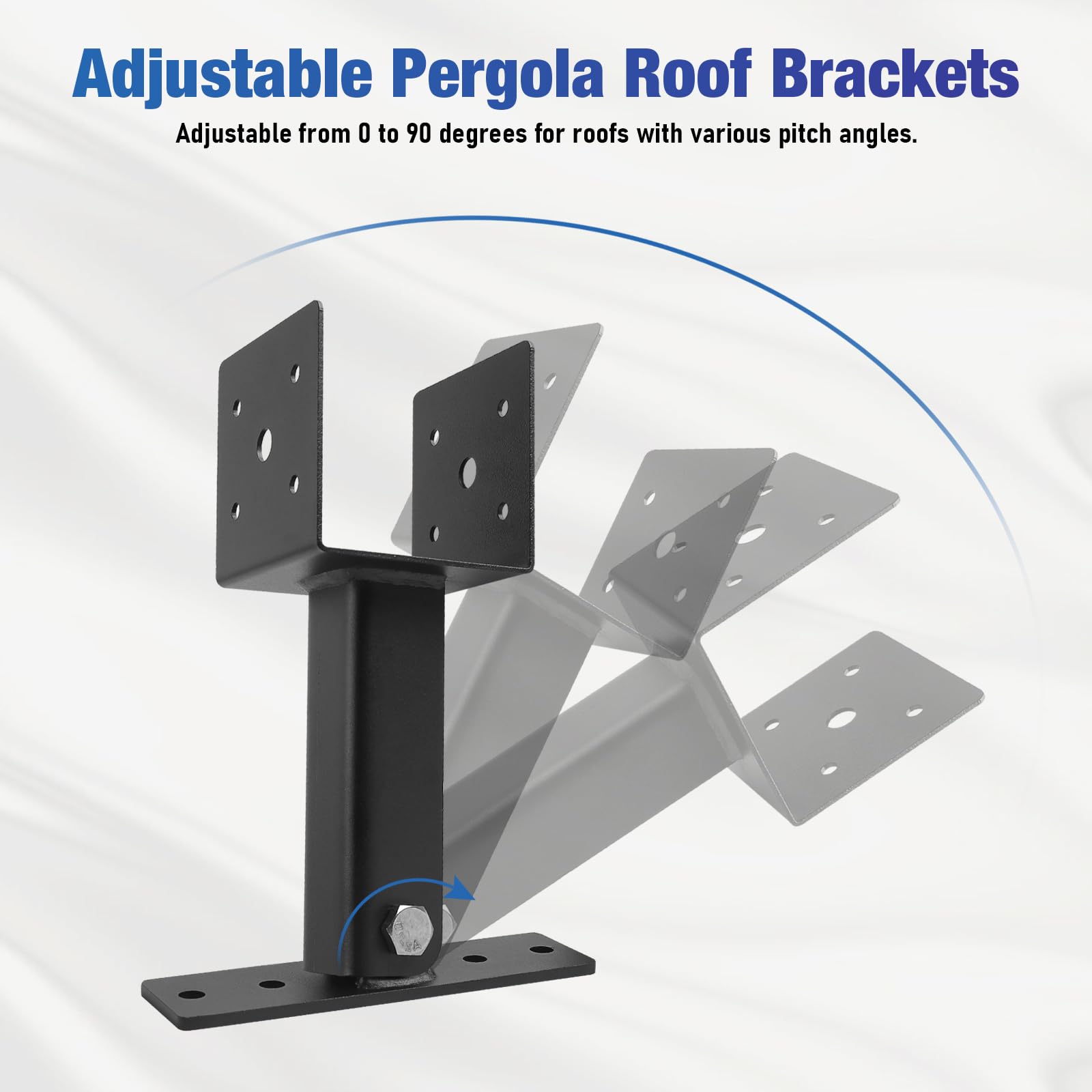 Snapklik.com : 3-Pack Heavy Duty Pergola Brackets, 90 Degree Adjustable ...