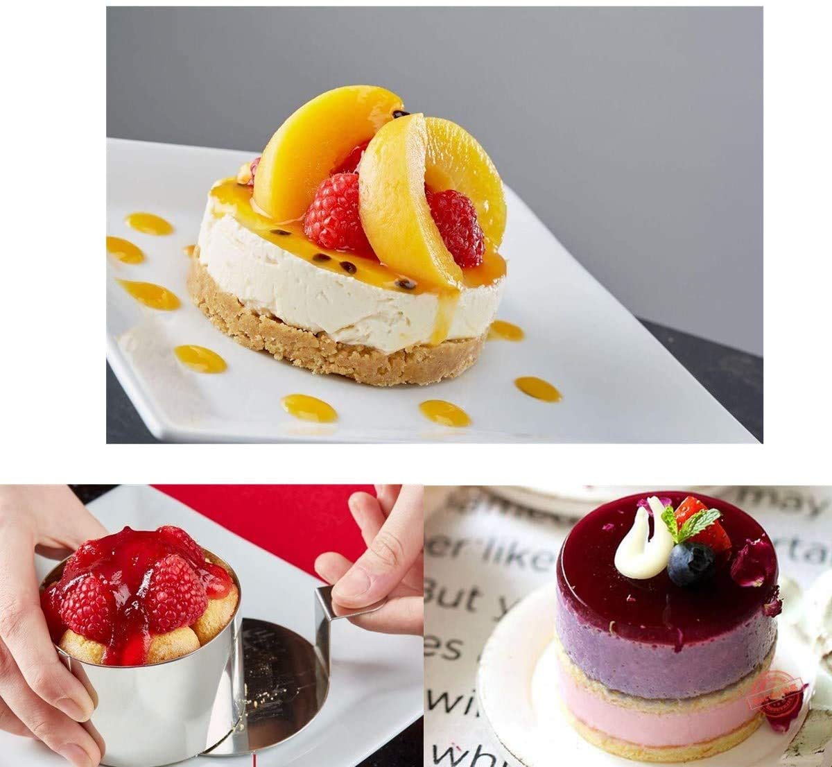 MIJOMA Set 2-delige dessertringen van roestvrij staal, 6 cm