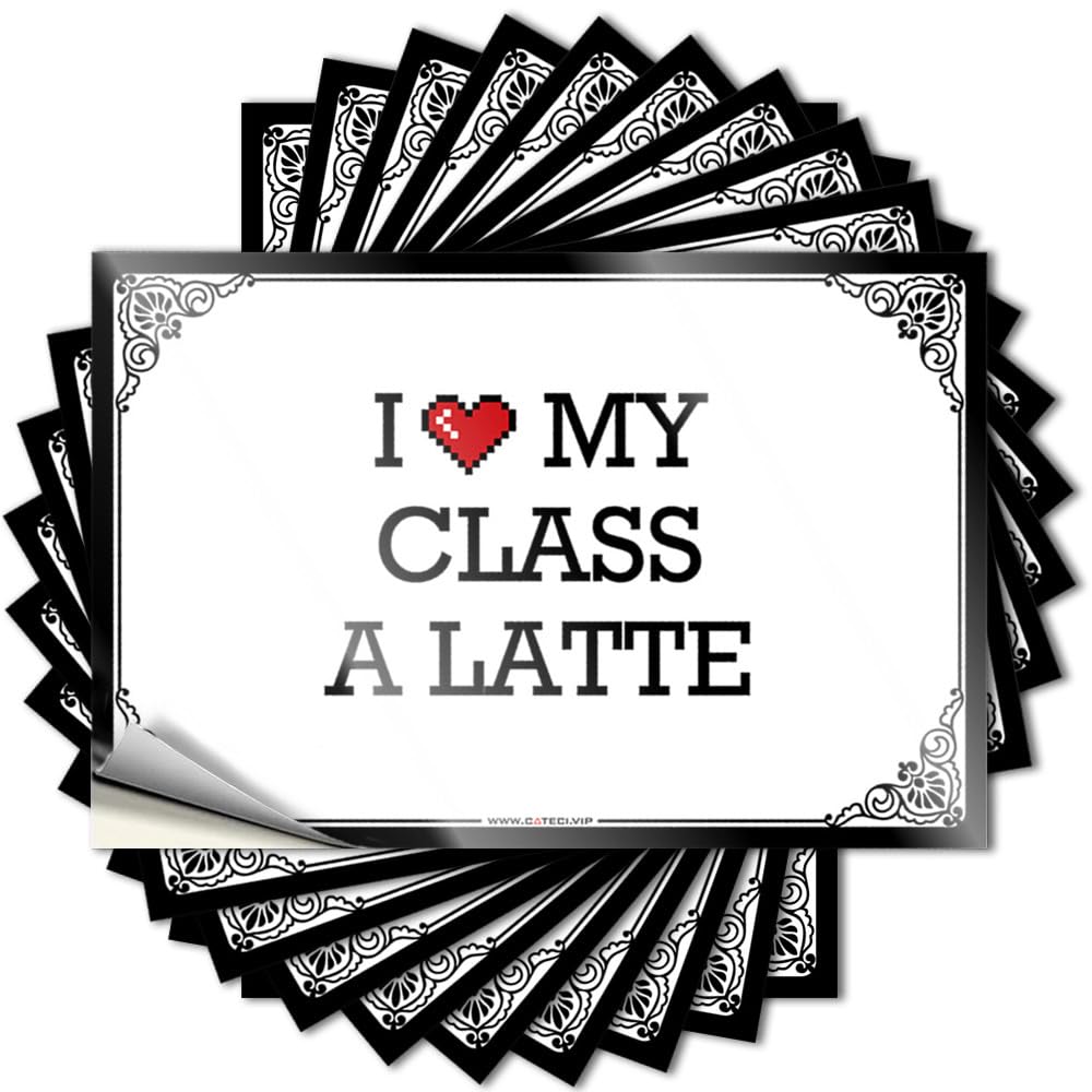 Stuff for Bedroom Decals Laptop | I Love My Class A Latte Aesthetic Alcohol Sticker Pack(12X18CM)