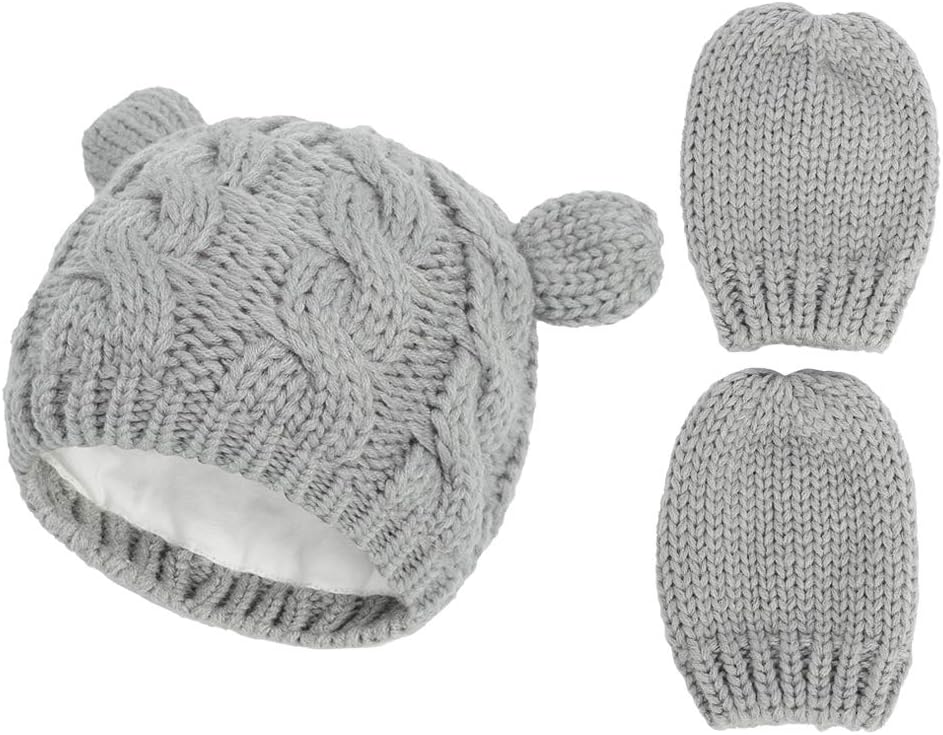 Baby Hat Glove Set Soft Newborn Mittens Baby Girl Boys Knitted Toddler Cap Infant Winter Beanie Mitten Sets - Image 2