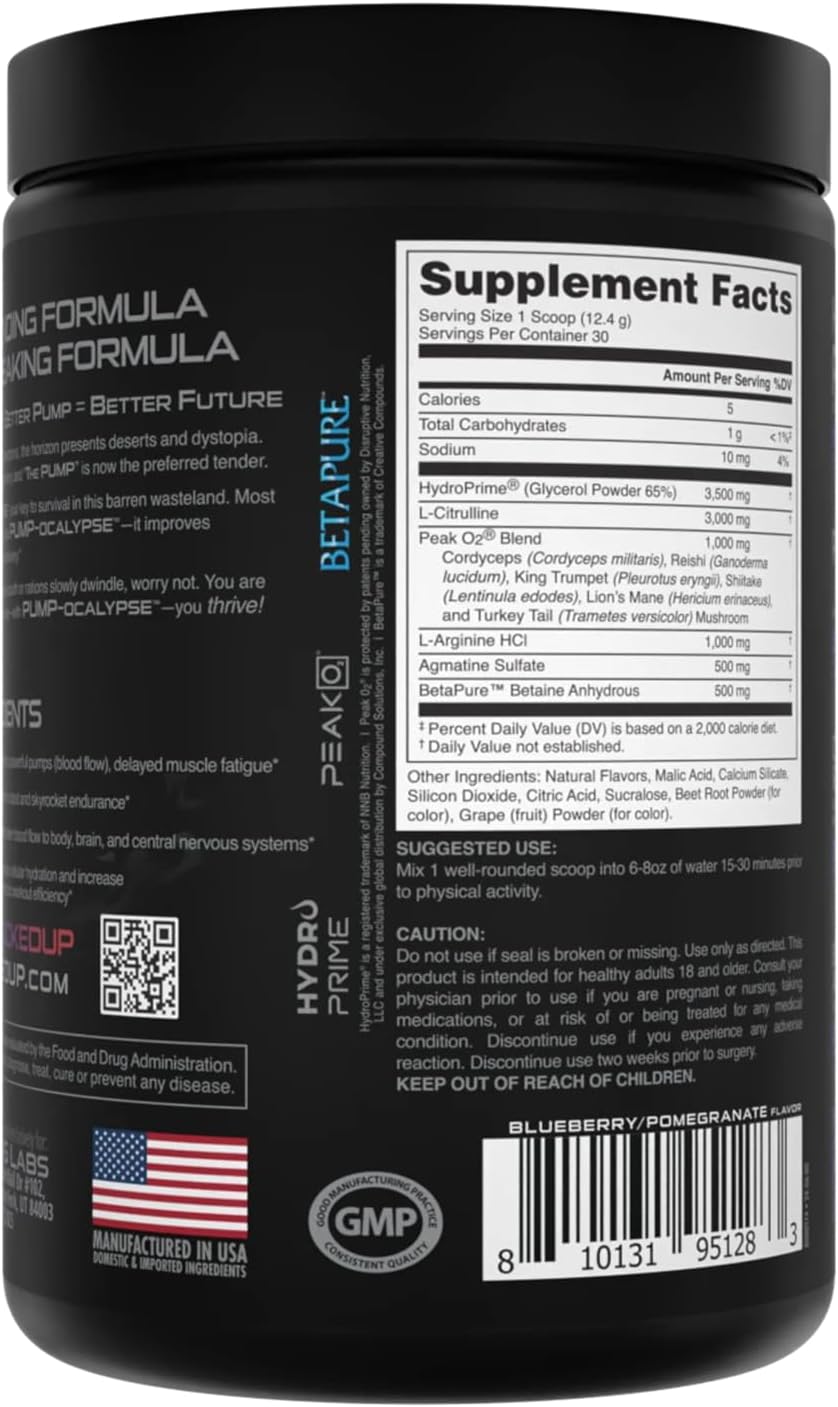 Pump-ocalypse Blueberry Pomegranate | Nitric Oxide, L Arginine Supplement | Citrulline Malate, GlycerPump | Ultimate N.O. Booster | Lean Muscle Support | Blood Flow, Vascularity, Hydration, Endurance - Image 6