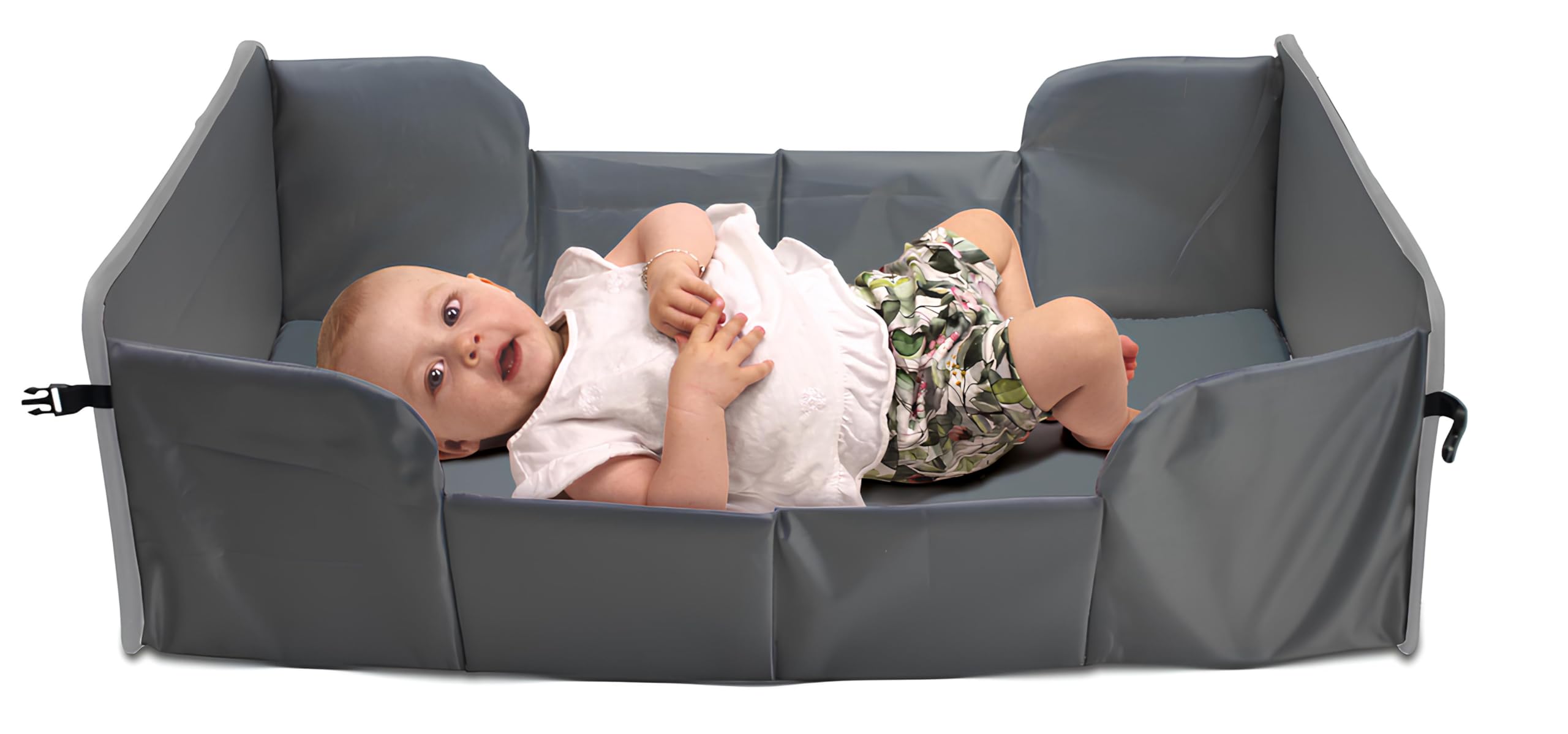 Dooky Original Traveller - lettino pieghevole per bambini - super leggero, tasche esterne, 41 x 74 cm (assemblato) /41 x 26 cm (piegato), 100% poliestere, nero