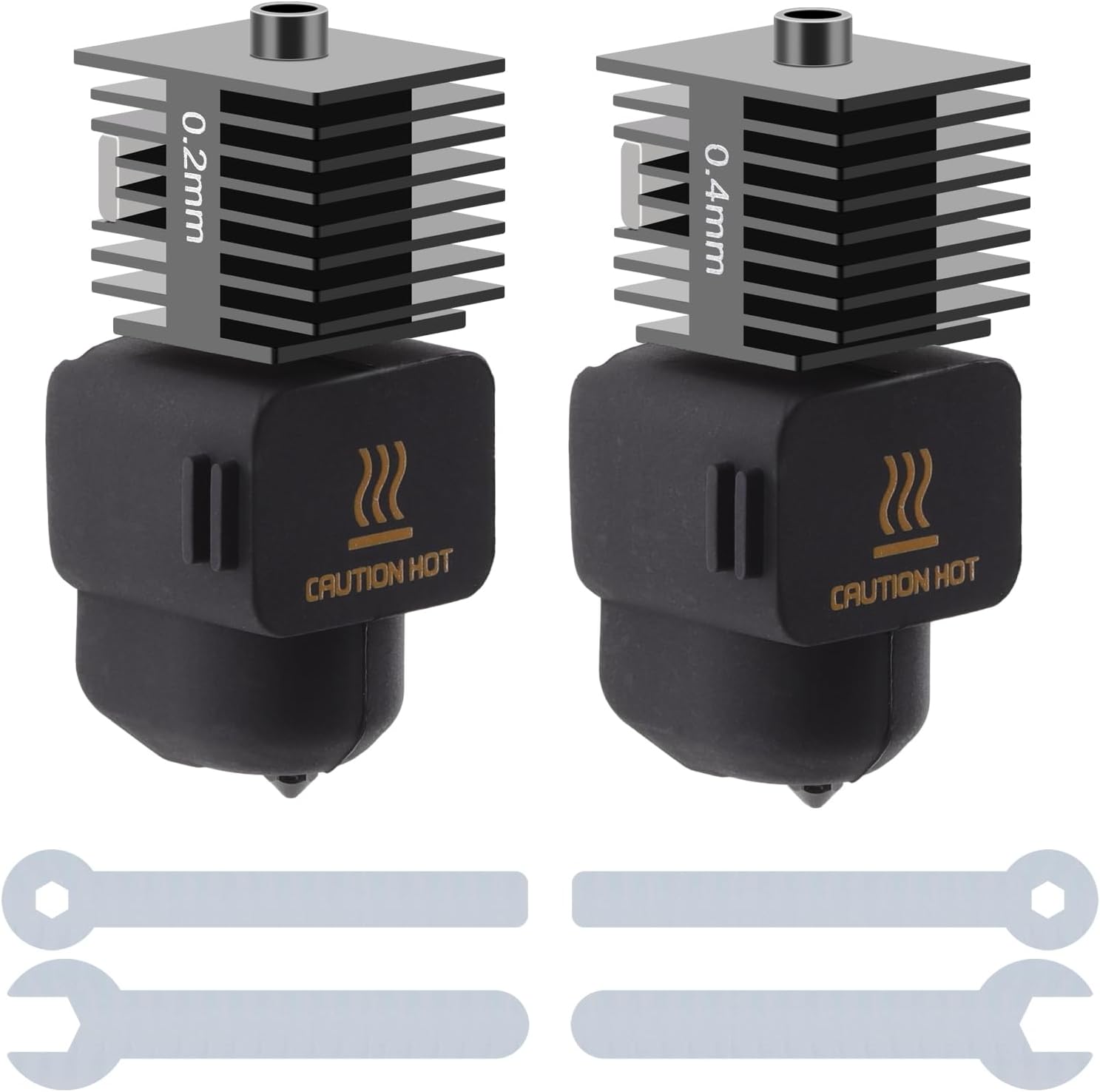 2PCS A1 Mini/A1 Hotend, A1 Mini/A1 Print Head Kit High-Temperature 0.2mm/0.4mm Hardened Steel Nozzle with Silicone Sock Compatible for Bambu Lab A1/A1 Mini 3D Printer,