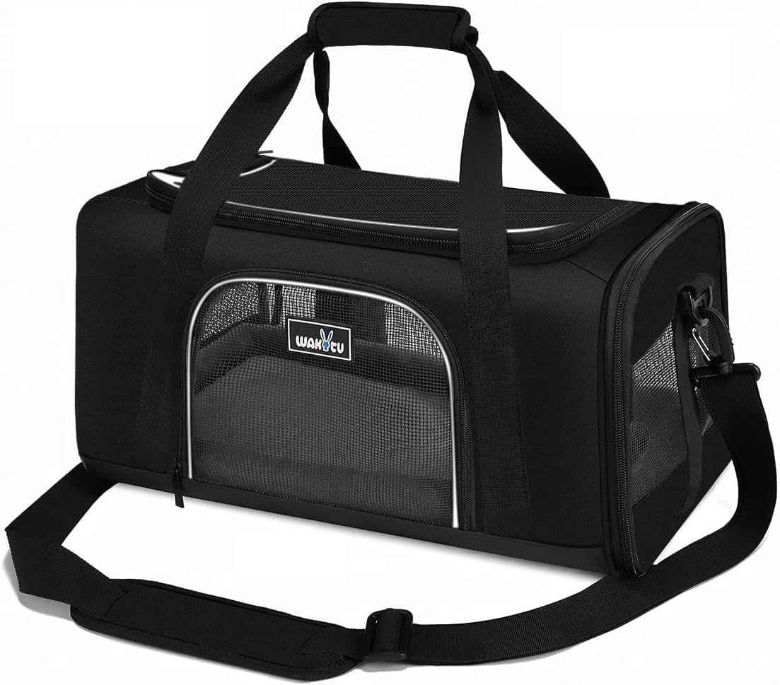 Wakytu cat carrier, Airplane Transport Box for Cats and Small Dogs Foldable cat carrier large