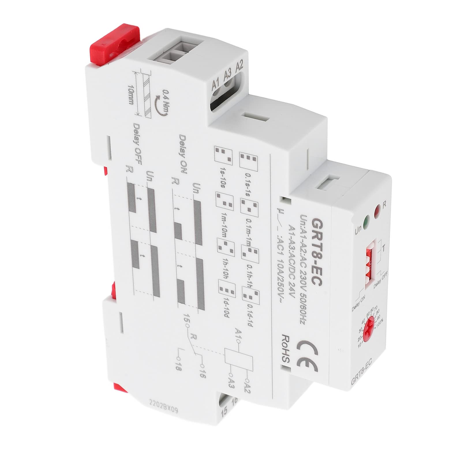 Przekaźnik Czasowy LED, Wielofunkcyjny z Podwójną Funkcją i Wskaźnikiem, AC230V/AC DC24V, Regulowany Przedział Opóźnienia