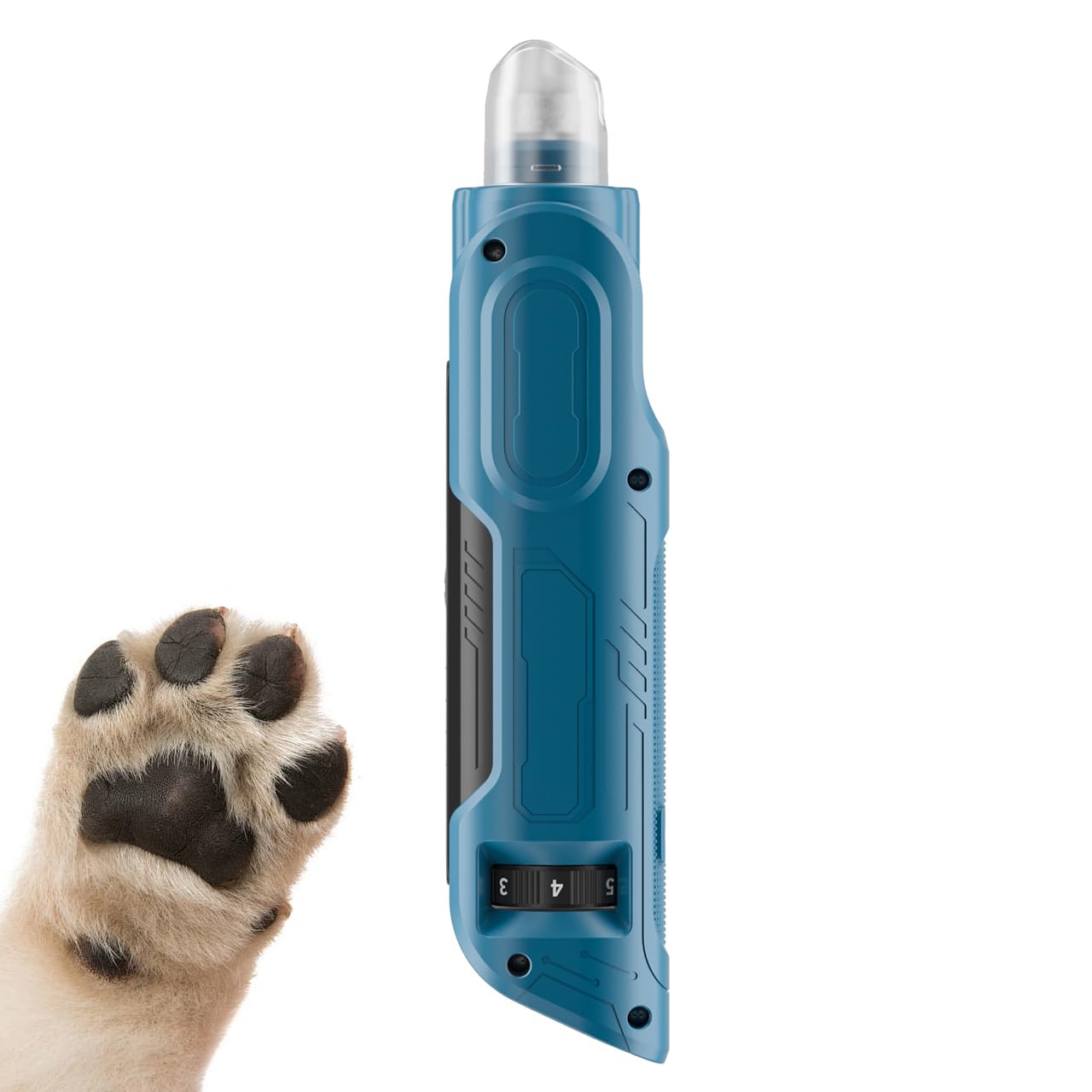 PAPIFFEED 6 Speed Pet Nail Grinder with Dual LED Lights, Rechargeable Dog Nail Trimmer with Dust Proof Cover, Type-C Charging Powerful Torque Pet Nail Clipper for Small Medium Large Dogs Cats(Blue)