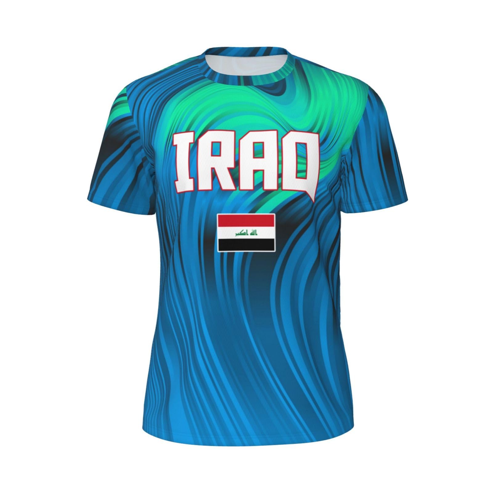 DABOYOZHZH Iraq Flag Cool Iraqans (50) Sports Jersey Mesh T-Shirt 3D Print for Running Cycling Soccer Tennis Fitness Climbing Shirts