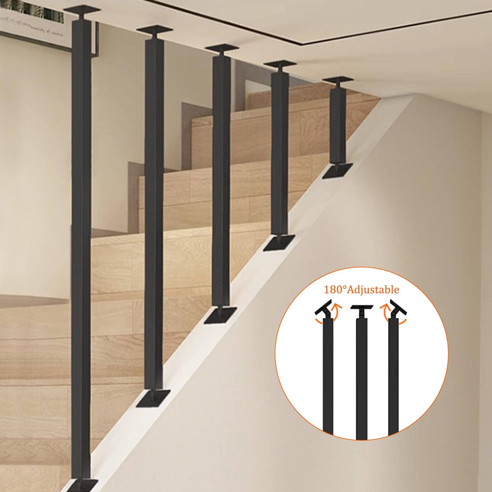 Kit de barandilla de escalera antideslizante para proteger el suelo y el techo, uso en interiores y exteriores, perfecto para niños y personas mayores, mejora la seguridad del hogar