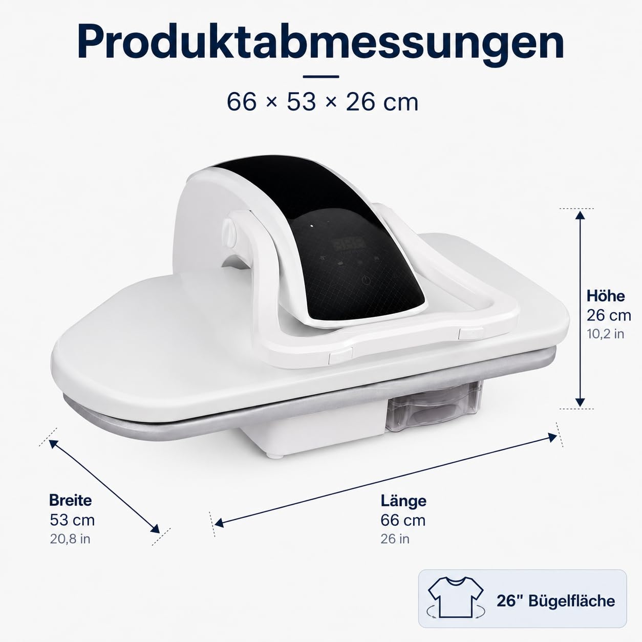 Weiß Intelligente Dampfpresse Professionelle BüGelmaschine Professionelle Dampfbügelpresse Mit Touchscreen Ai-Stimme 5 Stofffunktionen und Temperatureinstellung 2200W 1L Wassertanks