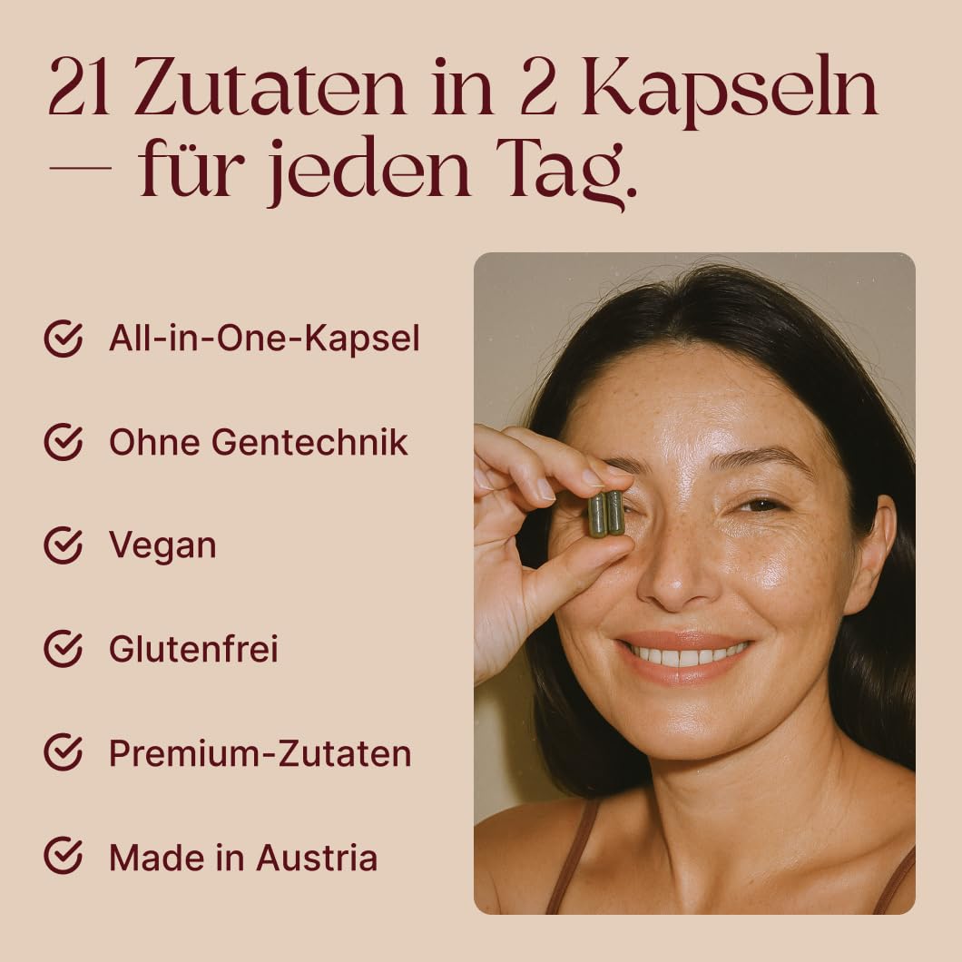 CellComplex Longevity Supplement - Hochdosierte Anti-Aging Nahrungsergänzung, 21 Wirkstoffe wie Taurin, PQQ, Q10, Quercetin, Nam, Selen, Resveratrol - 60 Kapseln