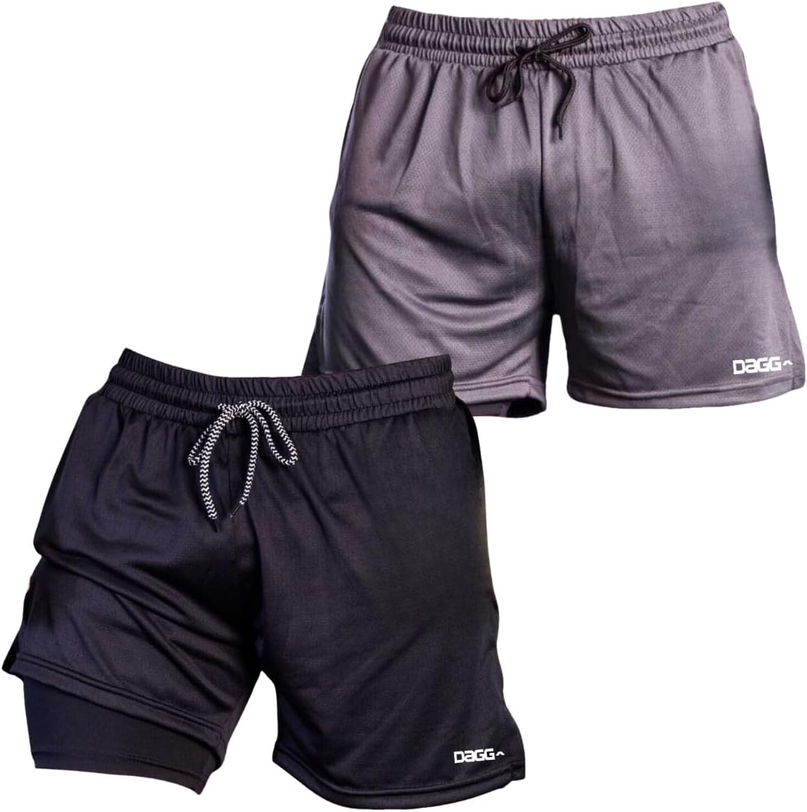 Kit 2 Shorts Bermuda Masculina Esportiva Dagg 2 em 1 com Segunda Pele Calção Academia Corrida Treino