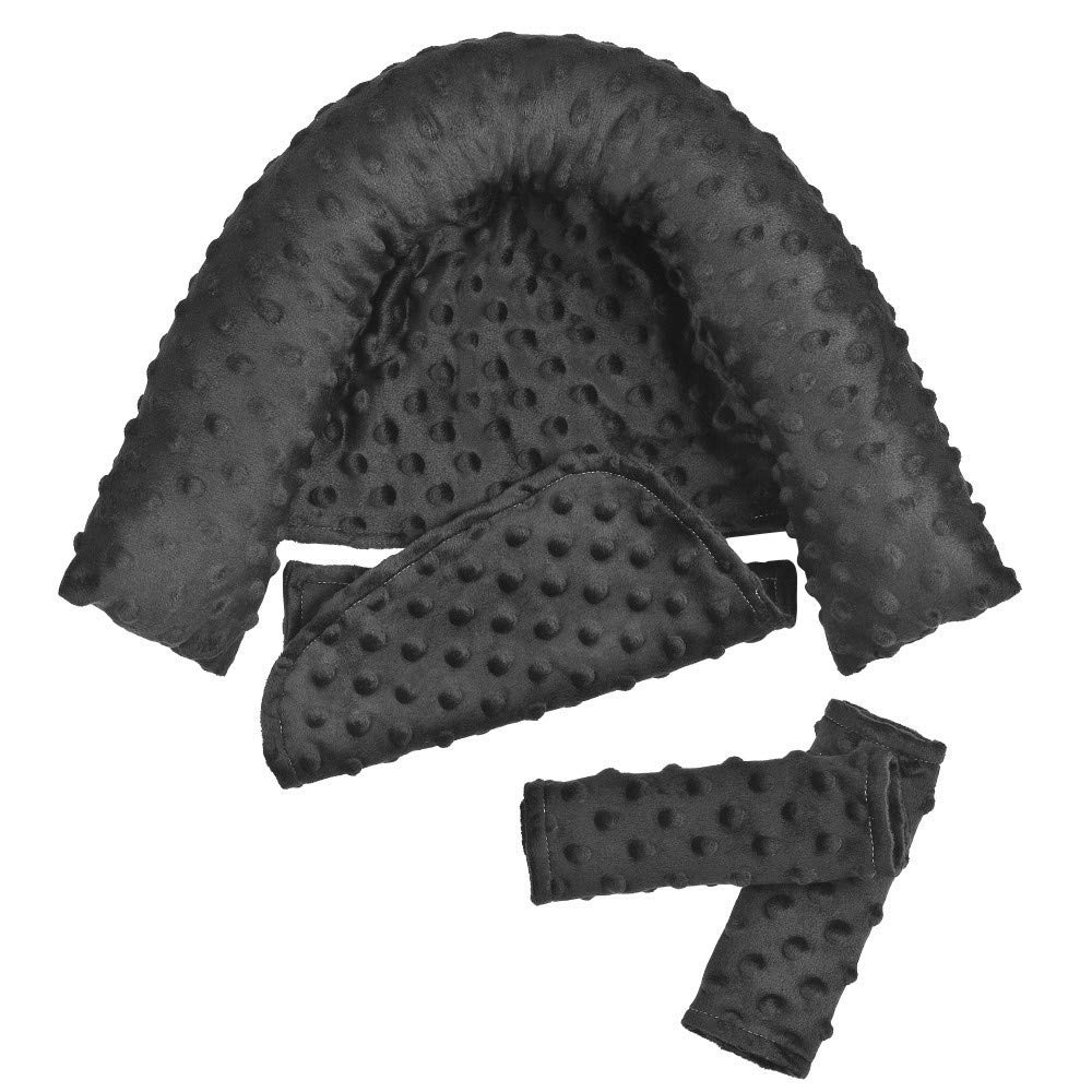 Soporte para la cabeza y la correa del bebé, almohada de apoyo para la cabeza del bebé, cojín súper suave para la cabeza y el cuello para asiento de coche, reposacabezas de bebé y funda para