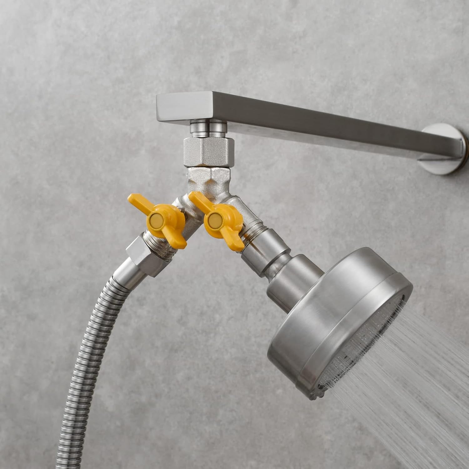 CIENCIA Shut Off Valve Brass Shower Diverter 3 Way Diverter Valve for Shower Arm, Brushed Nickel, DSF009A
