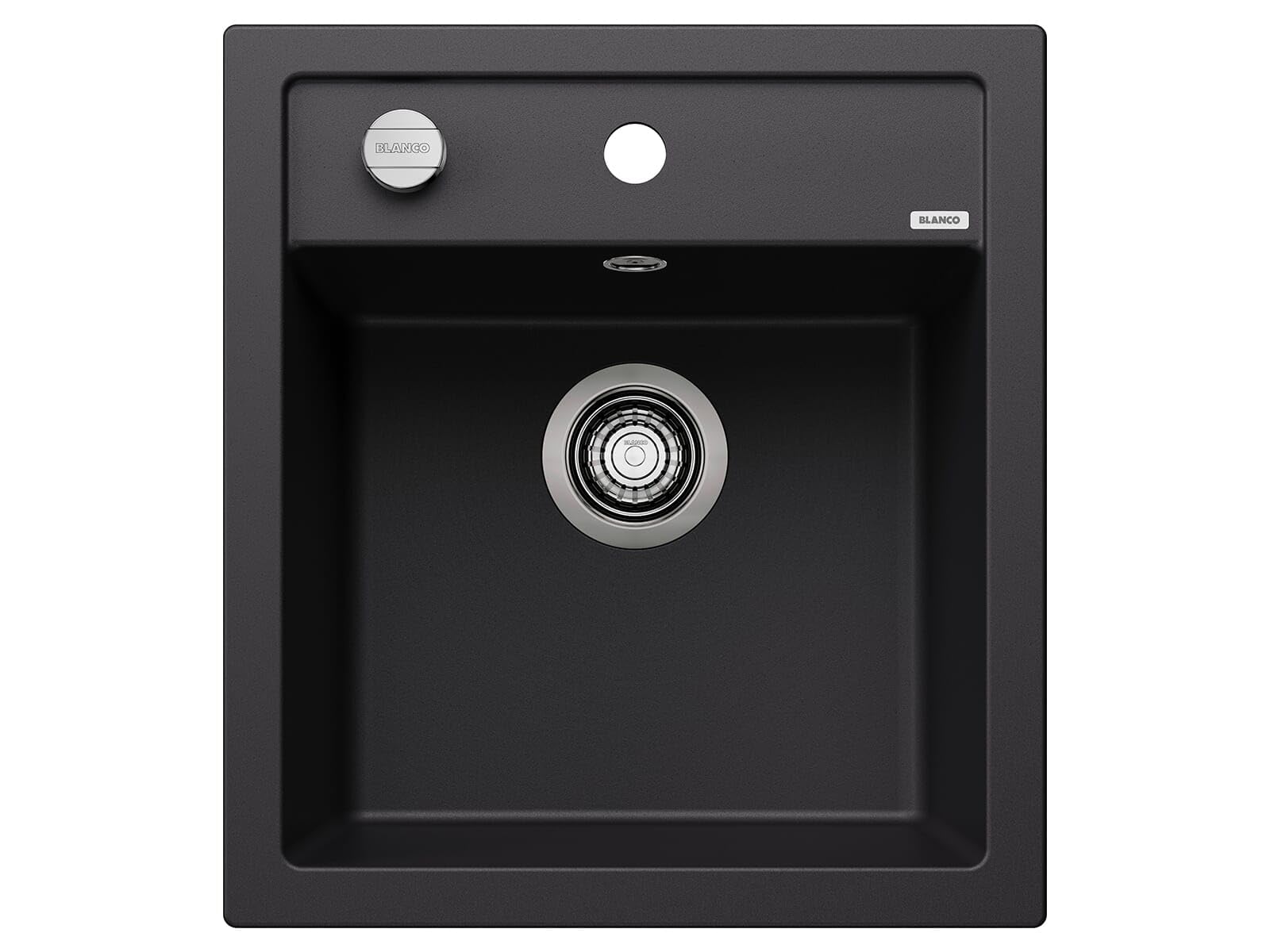 BLANCO DALAGO 45 Granitspüle SILGRANIT schwarz Einbau von Oben 45 cm Unterschränke 46,5x51x20,2 cm