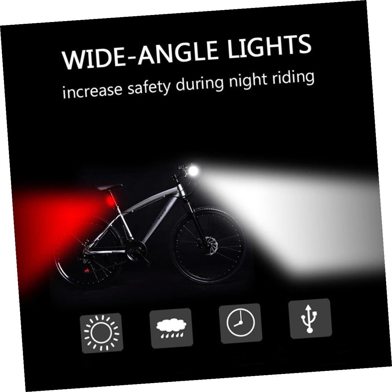 Ensemble D’éclairage de Vélo à LED USB Rechargeable, PC