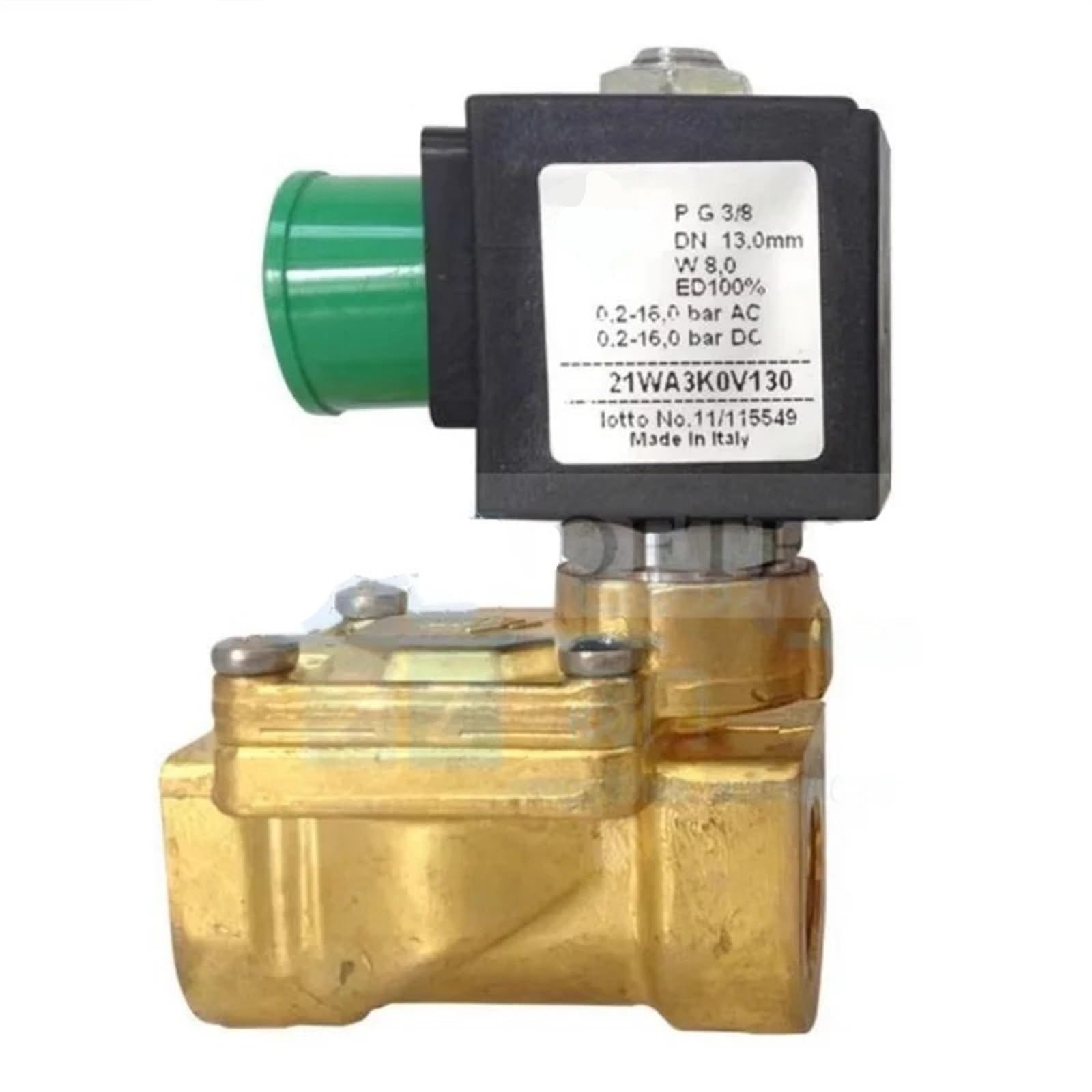 WQGQPXOB Solenoid Valve 21WA3K0V/0B130 Pilot Diaphragm G3/8" 8W Normally Closed(21wa3k0v130)