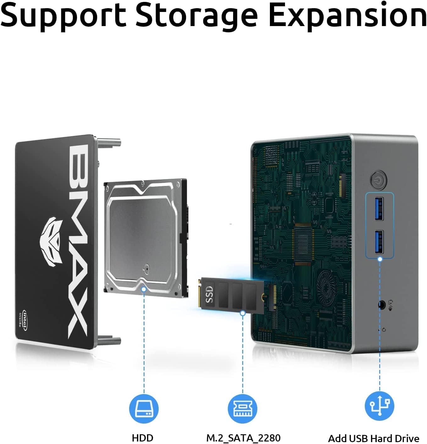 Bmax Mini PC B2 Pro J4105 : Amazon.com.br: Computadores e Informática