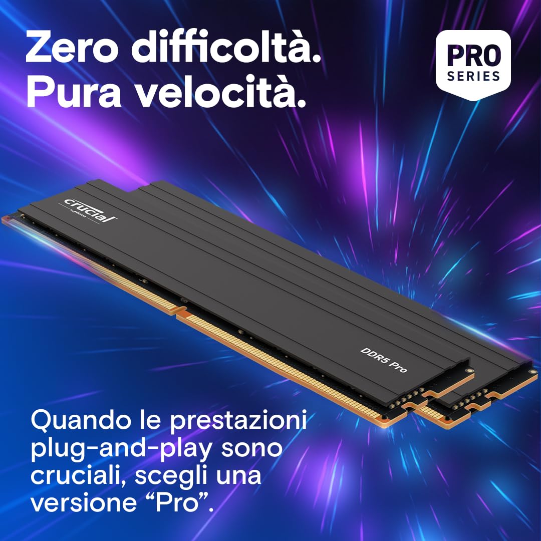 Crucial Pro RAM DDR5 128GB Kit (2x64GB) 5600MHz, Intel XMP 3.0