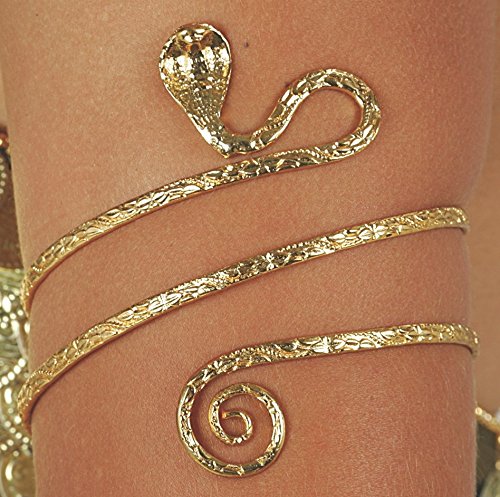 Gold Tone Metal Upper Arm Snake Bracelet Adjustable2