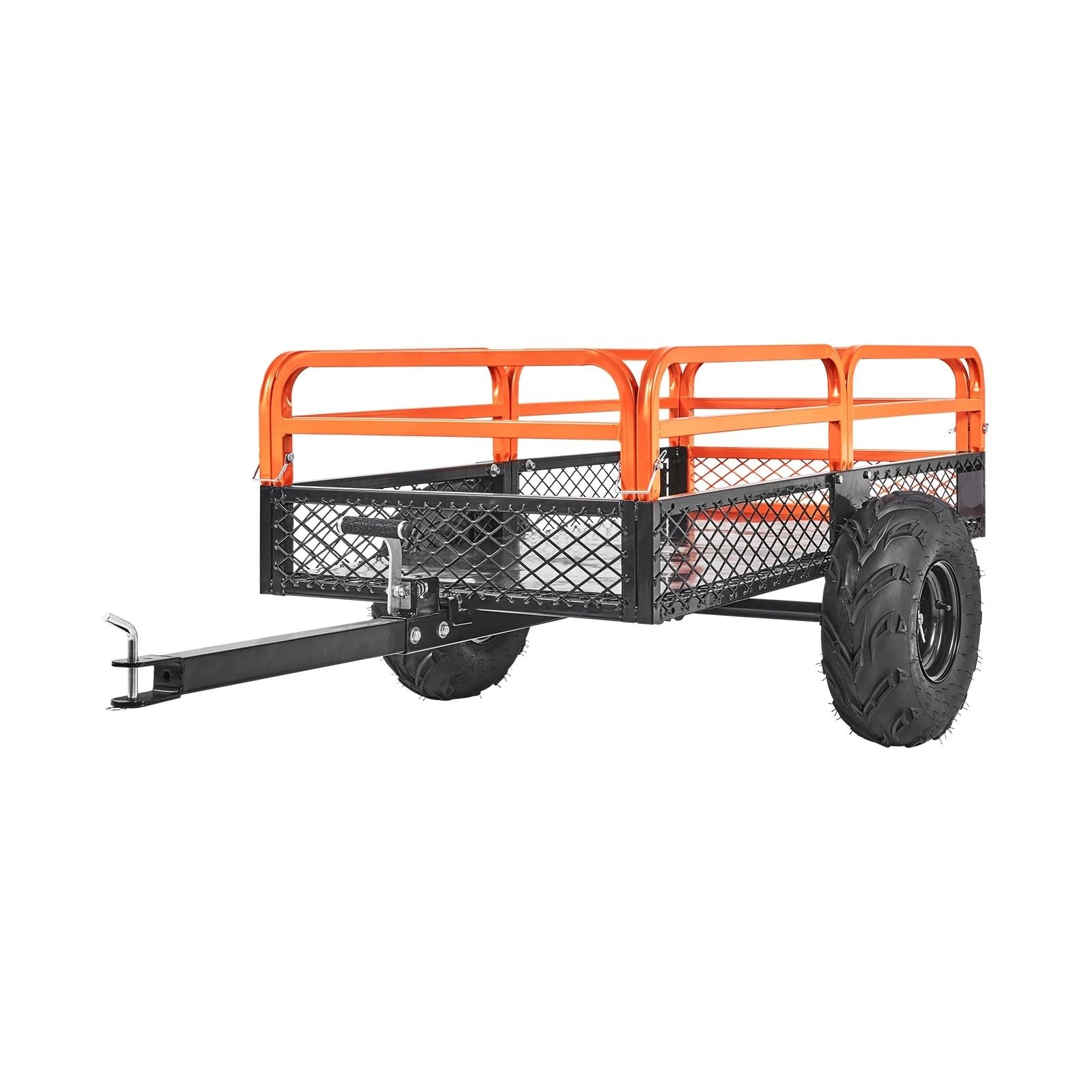 Carro volquete de Acero ATV con Laterales extraíbles y neumáticos Remolque de jardín for cortacésped y Tractores(15CuFt)