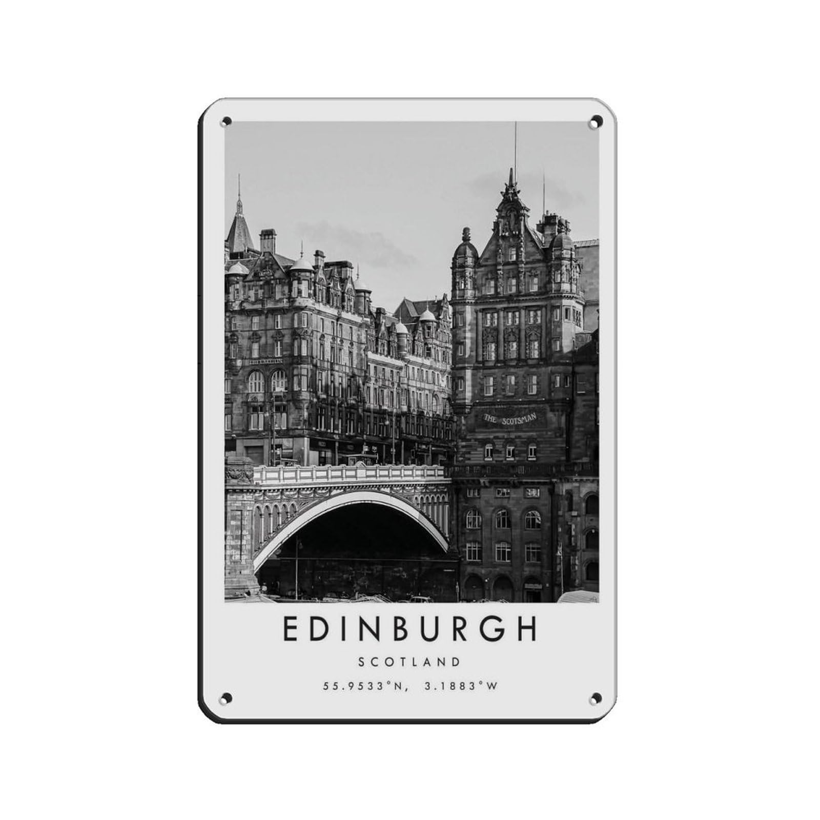 Lxwnze 20L X 30W Cm Edinburgh Travel, Edinburgh Poster (2) Tin Sign Vintage Metal Pub Club Cafe Bar Home Wall Art Decoration Poster Retro 8X12inch(20X30cm)