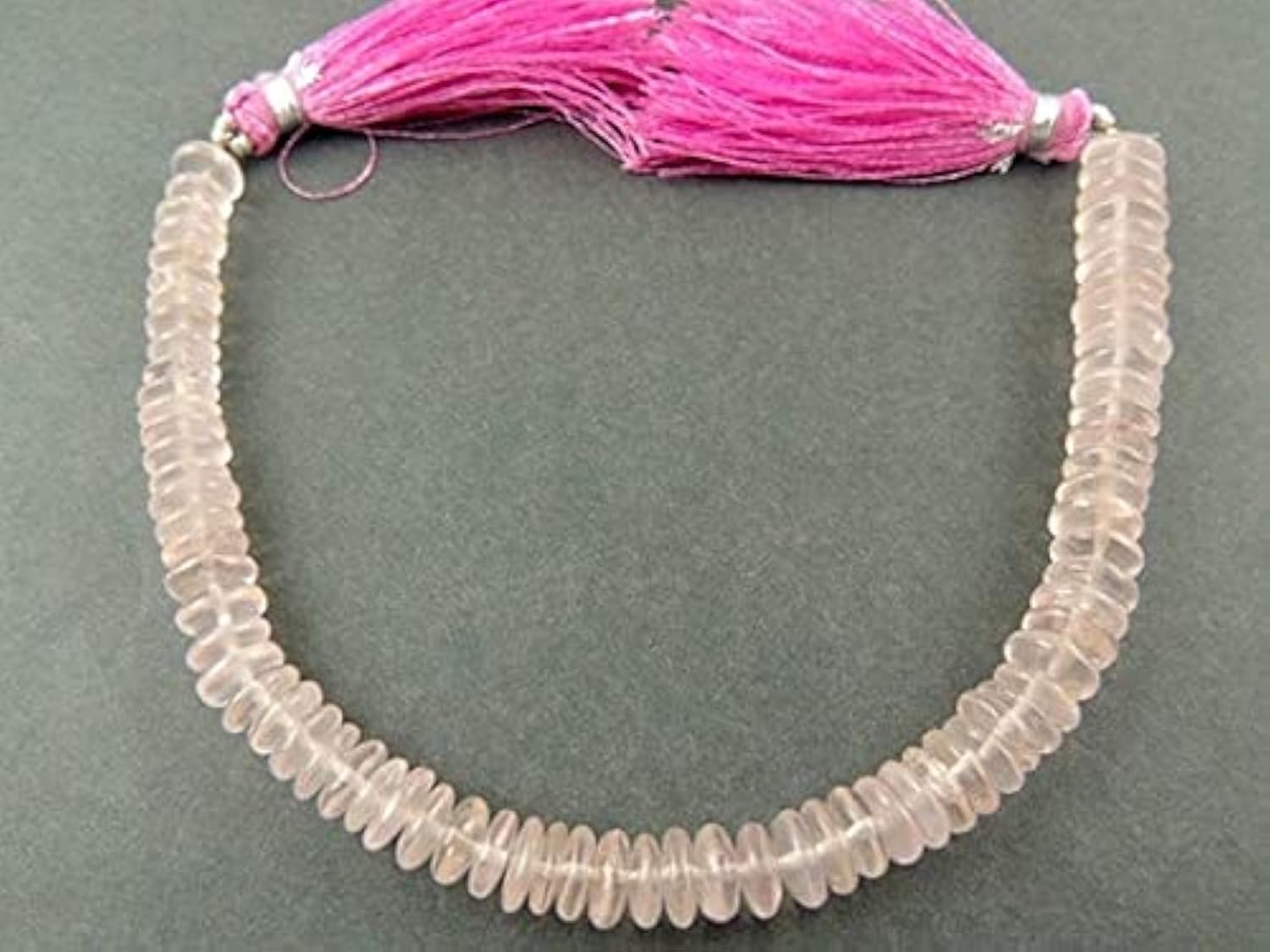 Quartz rose perles rondelles lisses sans défaut pour éviter la casse lors du montage