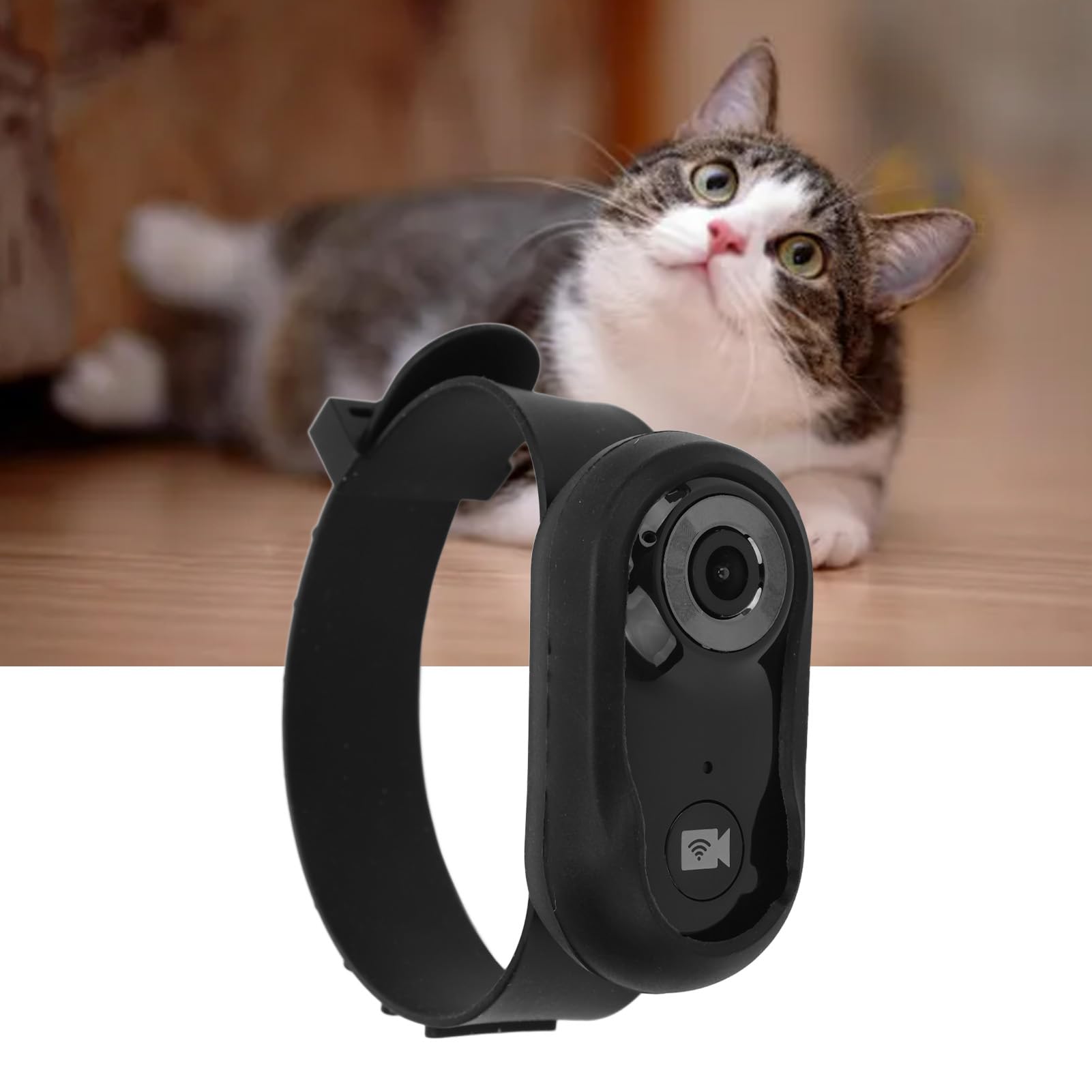 Bewinner Collare per Fotocamera per Gatti - Fotocamera Sportiva per Animali Grandangolare da 120° con Schermo LCD e Scheda di Memoria da 8 GB, Localizzatore Multifunzionale per Gatti per