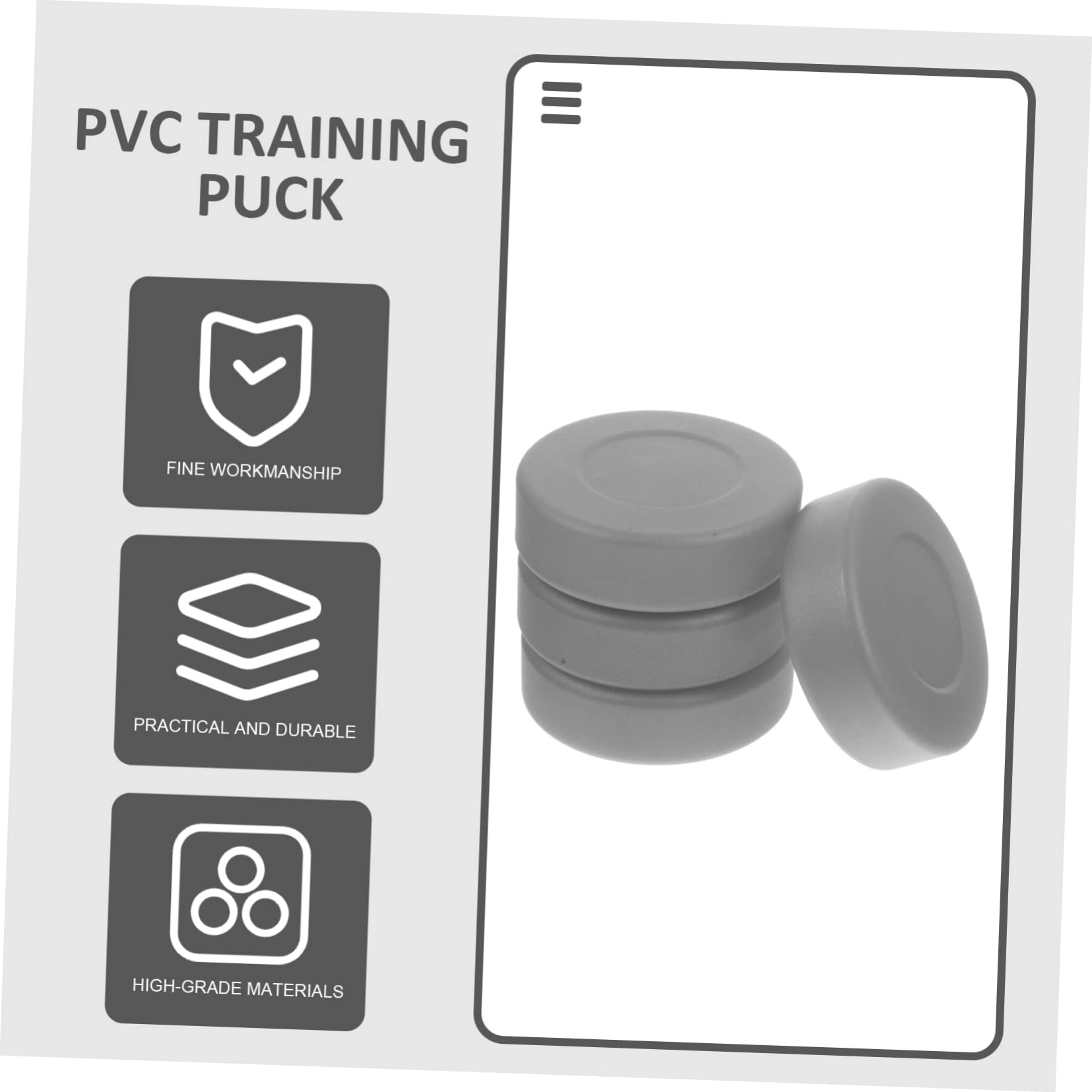Palet D'entraînement De Hockey – Caoutchouc, Taille Officielle – Durable, Glisse Bien – Pour Tirs, Passes Et Gardiens