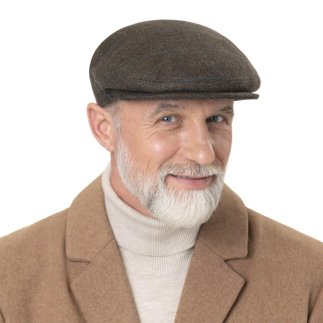 LIPODO Gorra Estampado a Cuadros Lana Forrada Made in Italy Hombre Otoño Invierno