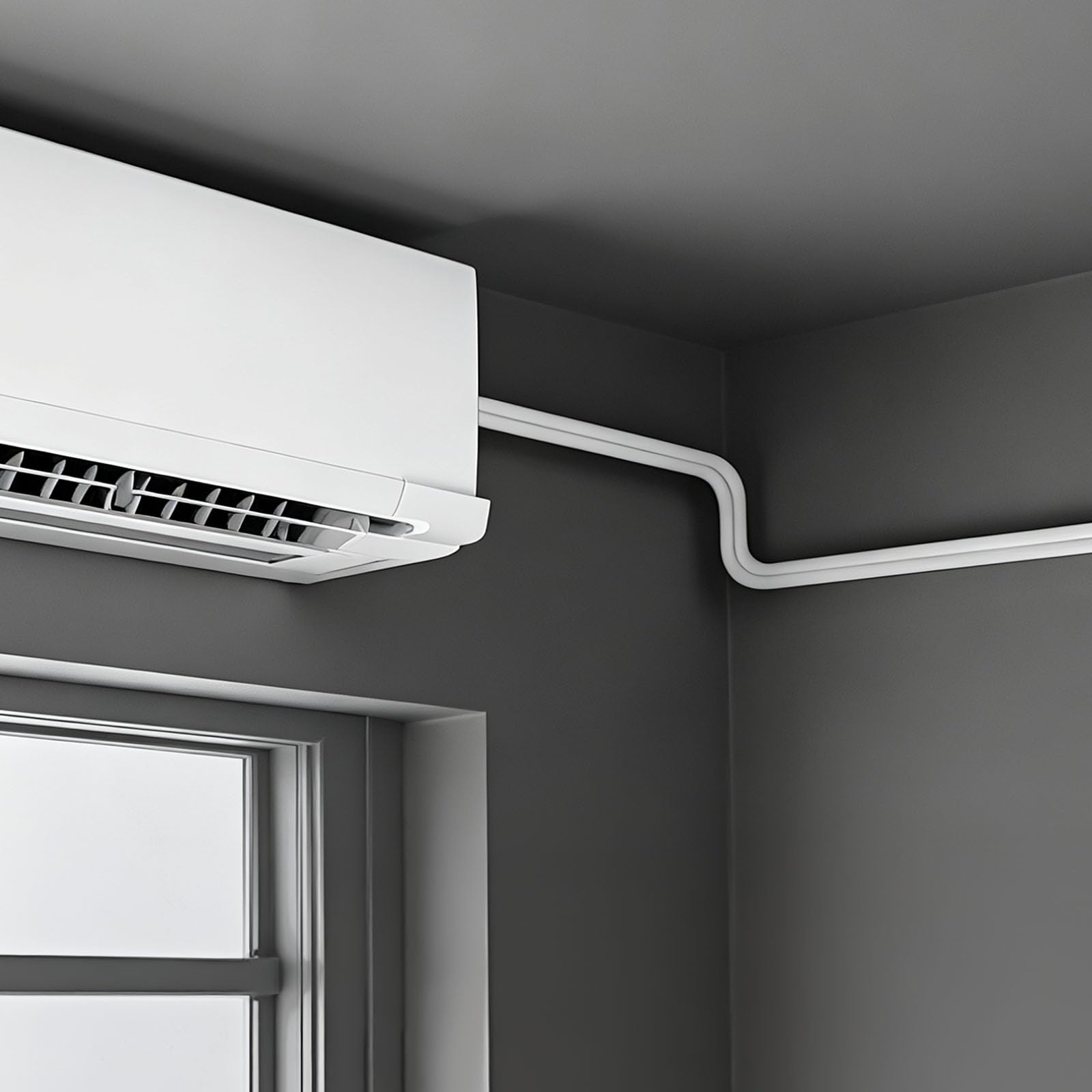 VEVOR Juego de Conducto Refrigerante de Cobre Largo de 15,24 m, Tubo de Cobre Aislado 6,4 mm 9,5 mm para Sistema de Mini-split de Aire Acondicionado, Tubo de Bobina Aislante de PE Espesor de 9,5 mm