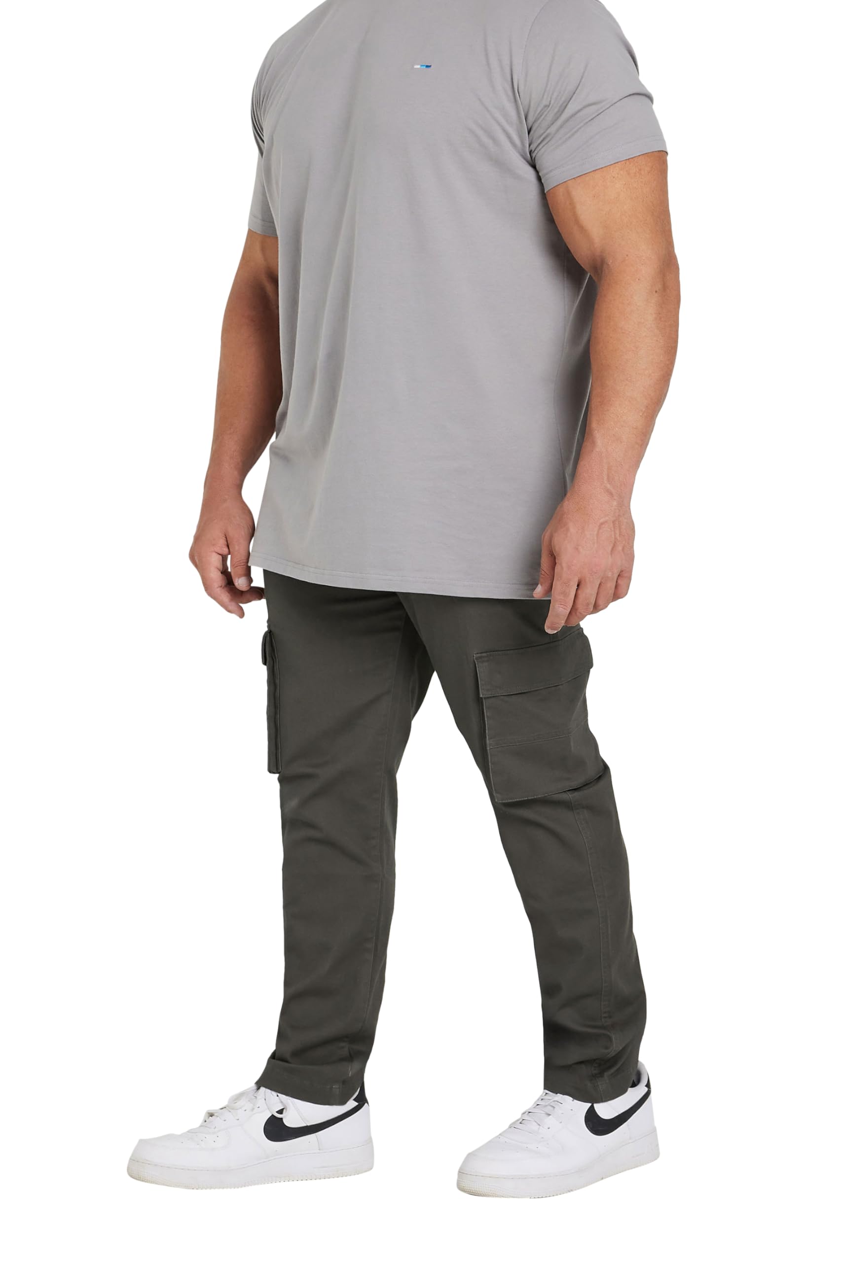 BadRhino Big & Tall Slate Grey Stretch Cargo Trousers - Men's - Plus Size Curve
