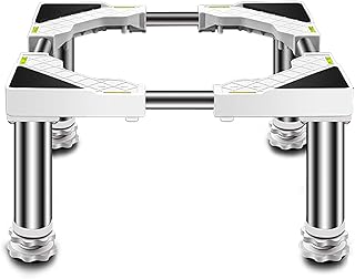 Base De Machine à Laver, Support Multifonctionnel Réglable, Support De Climatiseur De Réfrigérateur Durable Et Stable En Acier Inoxydable Largeur Réglable: 17,7~25,6 Pouces - Blanc(7.9~9.1in)