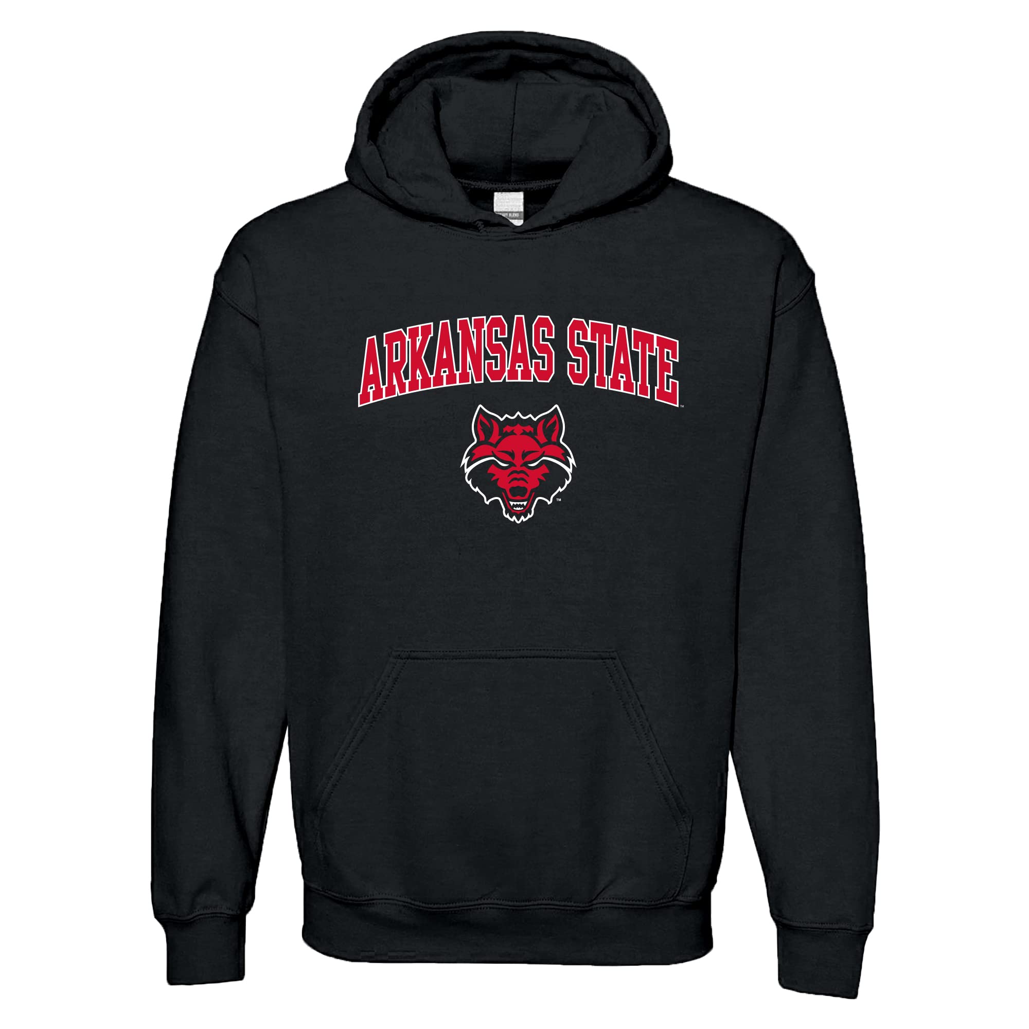NCAA Officially Licensed College - University Team Color Arch Logo Hoodie, Arkansas State Red Wolves Black, XXL โ image 1
