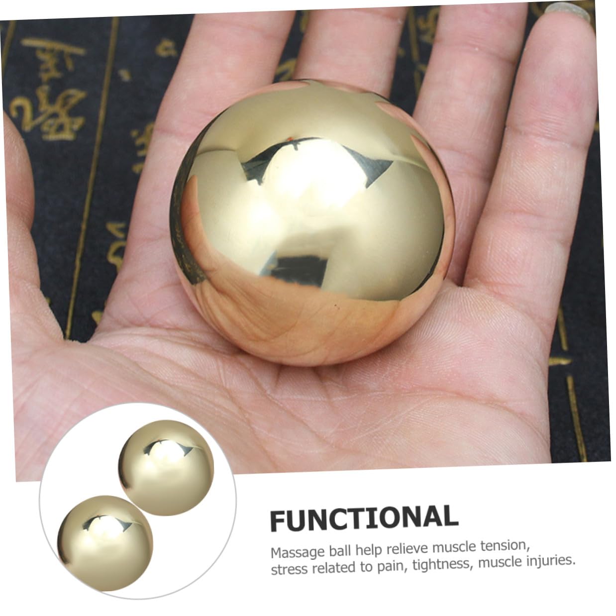 Handmassagebälle Messing 4cm Schmerz Und Verspannungslinderung Glatt Poliert Handtrainingsbälle Für Muskelentspannung Wellness Entspannung