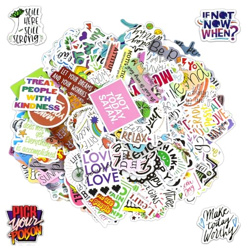 CAREDGO 200 peças autocolantes para Scrapbooking autocolantes motivadores em inglês autocolantes com frases inspiradoras autocolantes divertidos para decorar álbum de fotos portátil mala garrafa