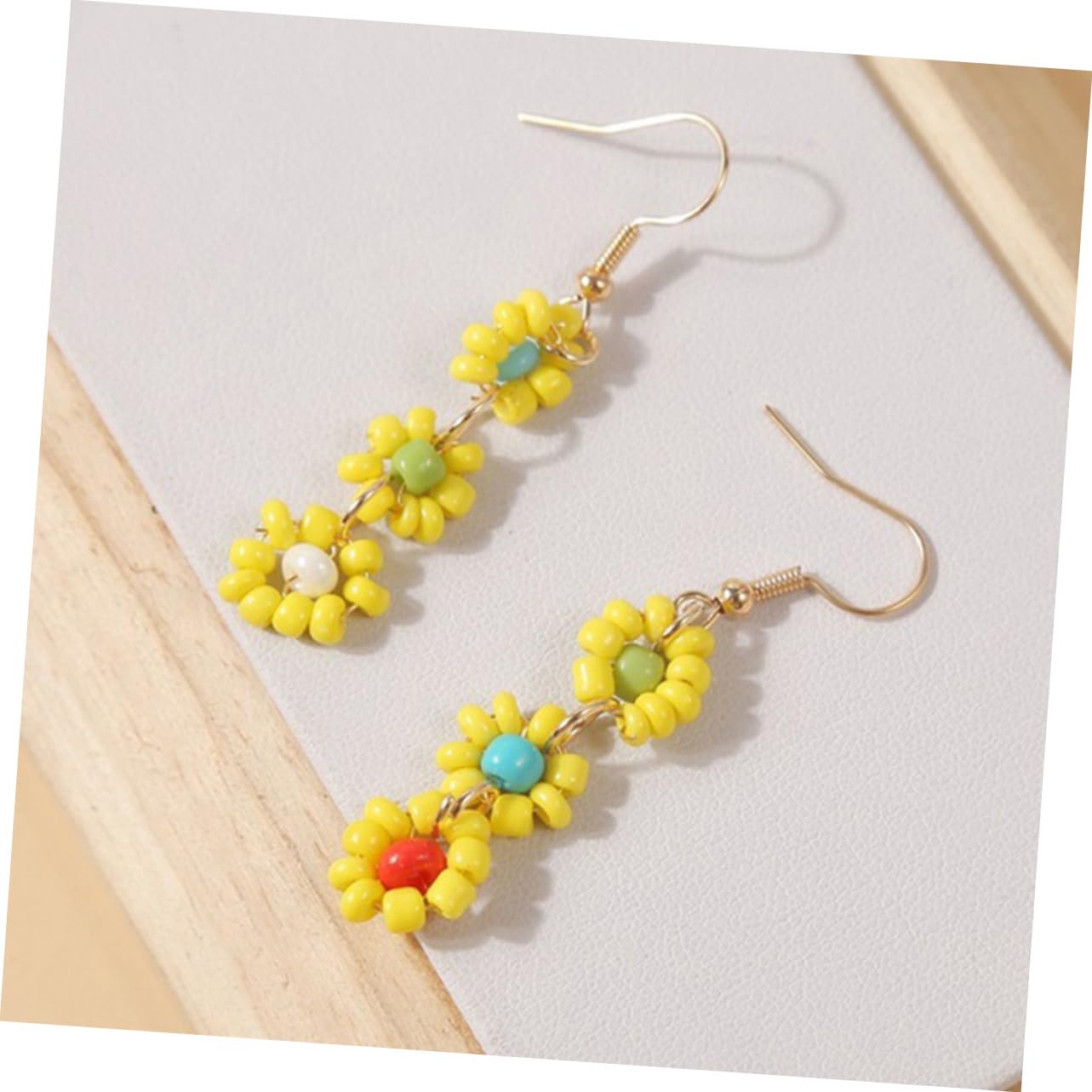 Jewelry 2 Paar Blumenohrringe handgefertigte Perlen -Dangle -Ohrring -Sets für mehrere durchdringende Zufällige Jewelry
