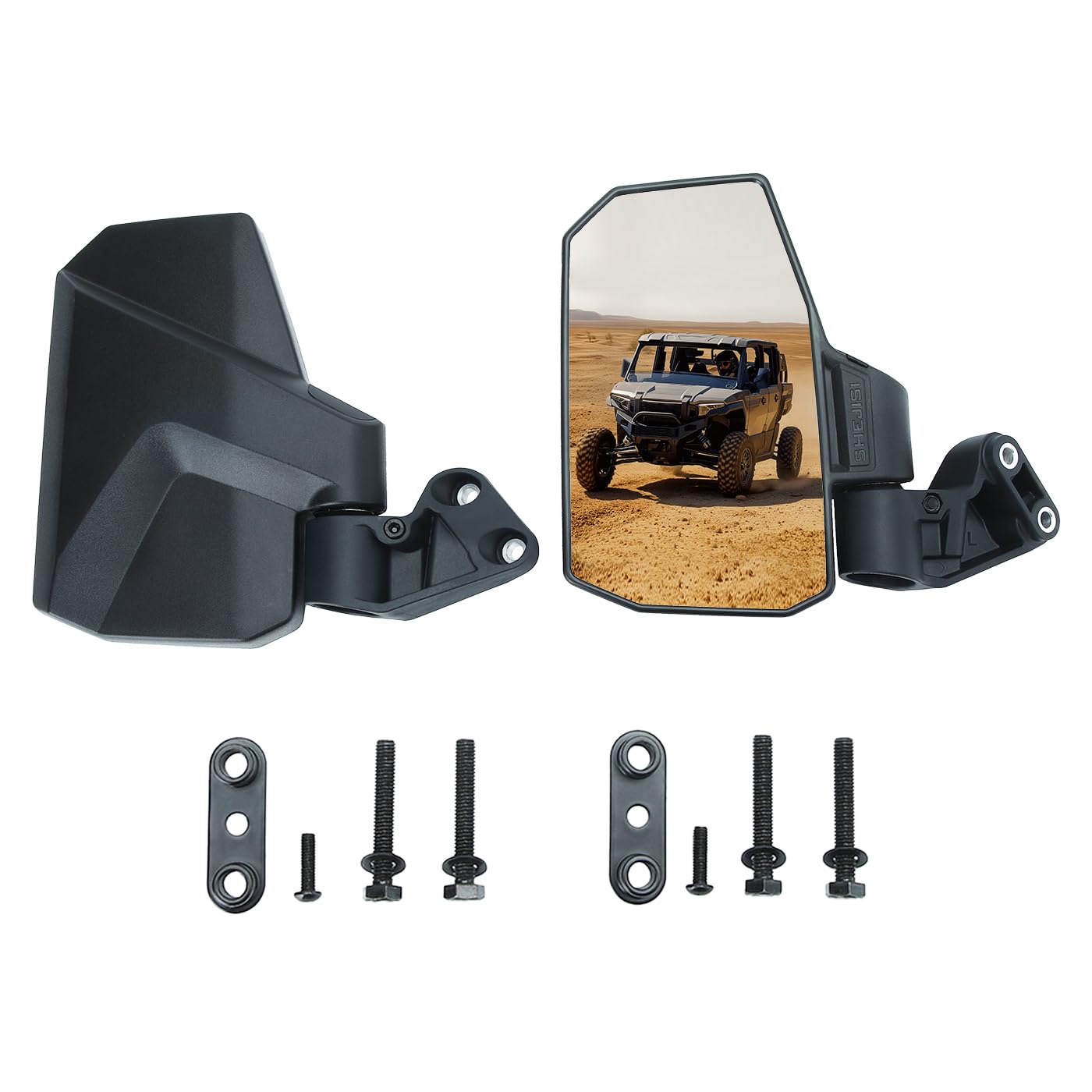 SHEJISI UTV XD 1500 Mirrors，Installation method of A-pillar，2025 New UTV Side Mirrors – Compatible Only with Polaris Ranger 1500 XD/Crew，High Quality, Easy Installation
