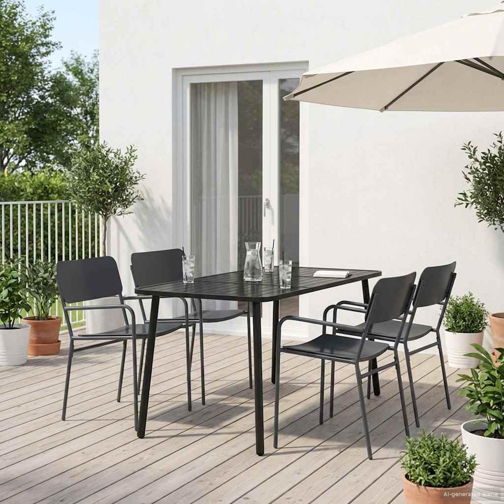 Conjunto de Comedor 5 uds. Antracita Acero,59.4kg-3422855