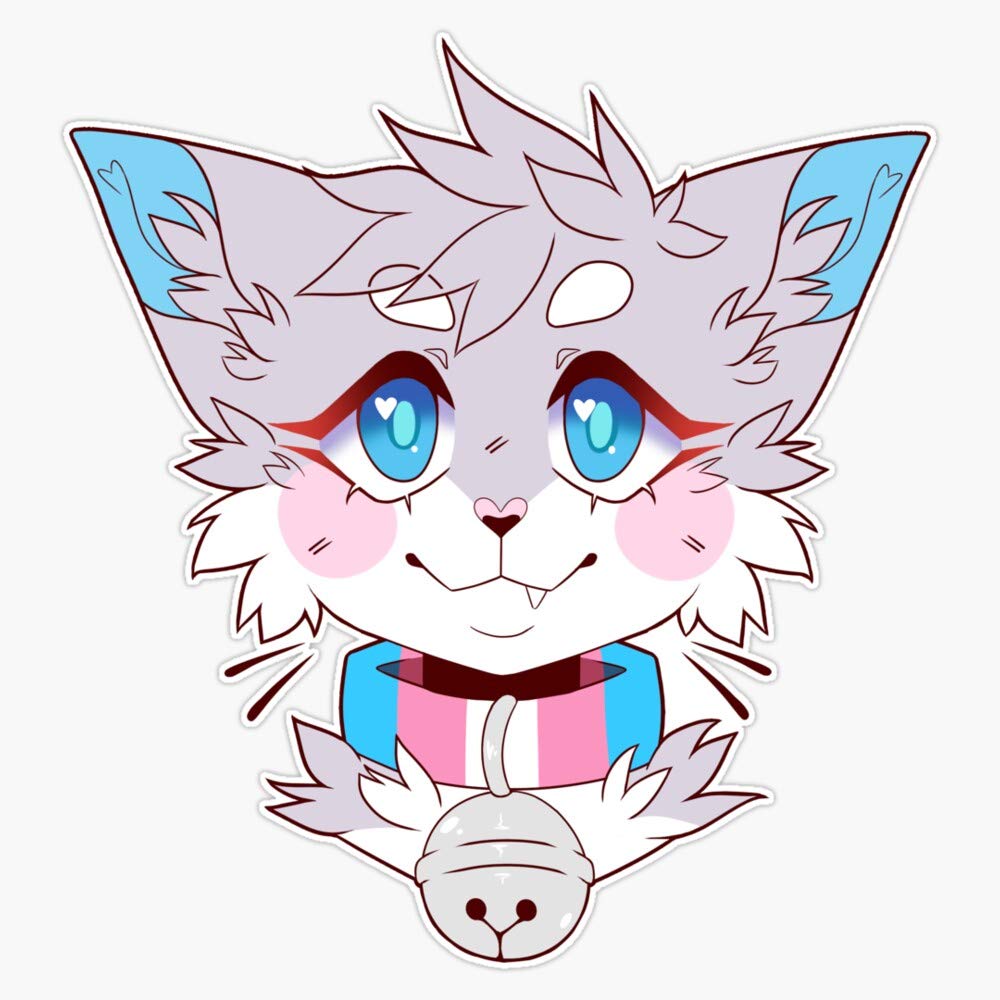 Trans Pride Kitty Sticker Decal - Outdoor Rated Vinyl, 5 Inch | For Cars, Laptops, Windows & Crafts | Made In USA