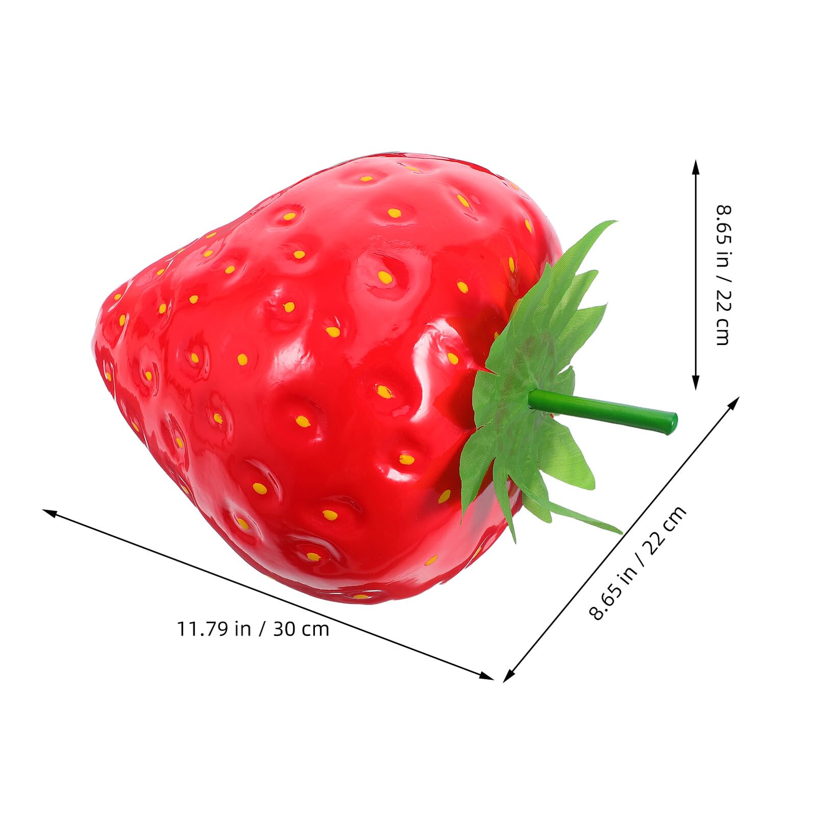 Grande Fragola Finta Decorativa in Plastica 30 Cm, Frutti Artificiali Realistici per Decorazioni Interne ed Esterne e Accessori Fotografici