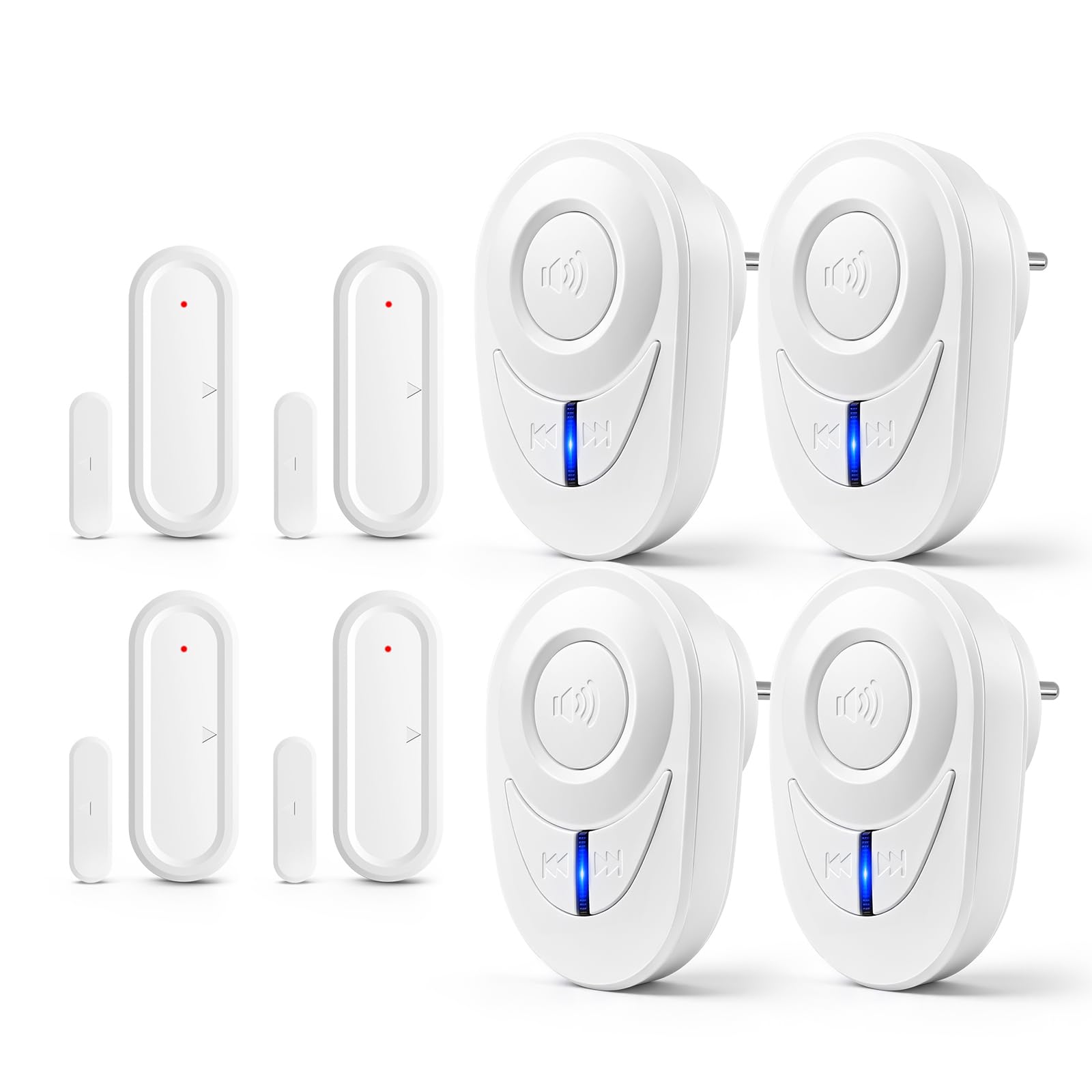 NineLeaf Tür und Fensteralarm, Kabellose Alarmanlage für Tür & Fenster, 4PC